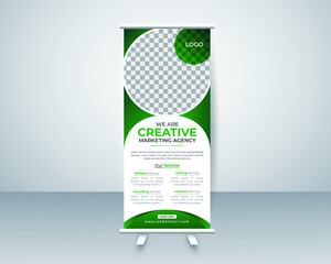 Wall Mural - Modern Roll up display standee banner design layout template