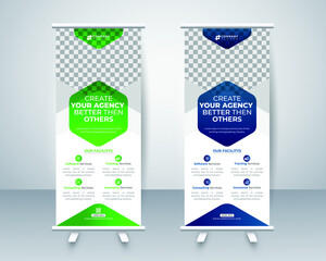 Wall Mural - Modern Roll up display standee banner design layout template