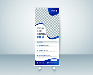 Wall Mural - Business Roll up display standee banner design layout template