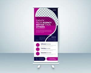Wall Mural - Business Roll up banner design layout template