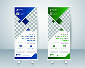 Wall Mural - Business Roll up banner design layout template