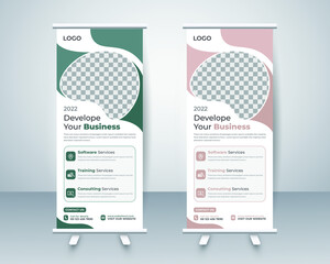 Wall Mural - Modern Business Roll up banner design layout template