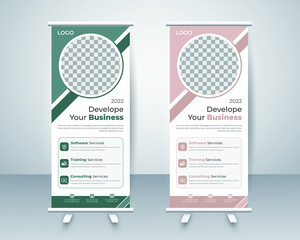 Wall Mural - Modern Business Roll up banner design layout template