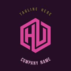 HU lettering logo is simple, easy to understand and authoritative