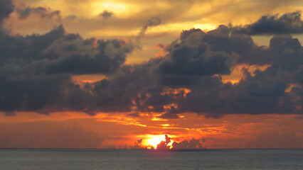 Wall Mural - Colorful Caribbean Sea sunset clouds