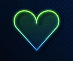 Wall Mural - Glowing neon line Heart icon isolated on blue background. Romantic symbol linked, join, passion and wedding. Valentine day symbol. Vector