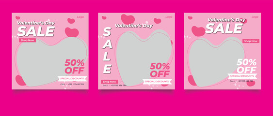 Poster - Social media post template for valentine's day