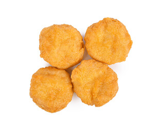 Poster - Fried chicken nuggets isolated on white background. Top view