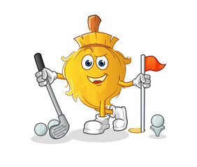 Poster - broom playing golf vector. cartoon character