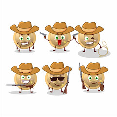 Wall Mural - Cool cowboy chinese coin cartoon character with a cute hat