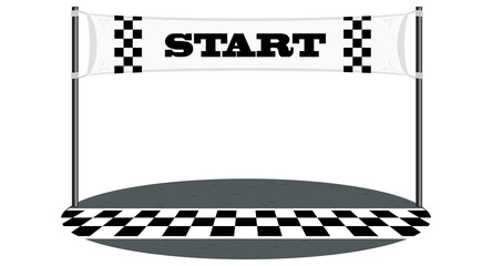 Canvas Print - Race line with start banner isolated