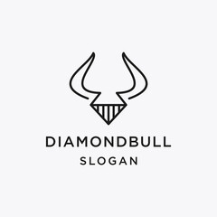 Wall Mural - Diamond Bull logo design concept