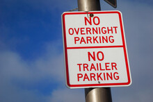 No Trailers Or Overnight Parking Sign