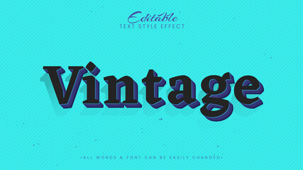 Wall Mural - Vintage retro 3d text style effect. Editable illustrator text style.
