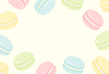 Vector Background With French Macarons For Banners, Cards, Flyers, Social Media Wallpapers, Etc.