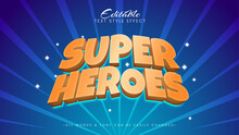 Super Heroes 3d Text Style Effect. Editable Illustrator Text Style.