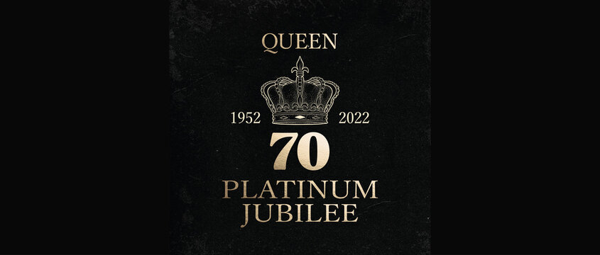 banner design for the queen's platinum jubilee celebration of 70 years as queen of the united kindgd