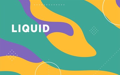 Wall Mural - modern abstract liquid color background with green and yellow wave shape design