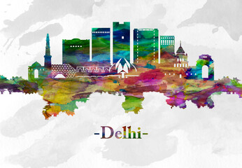Fototapete - Delhi India skyline