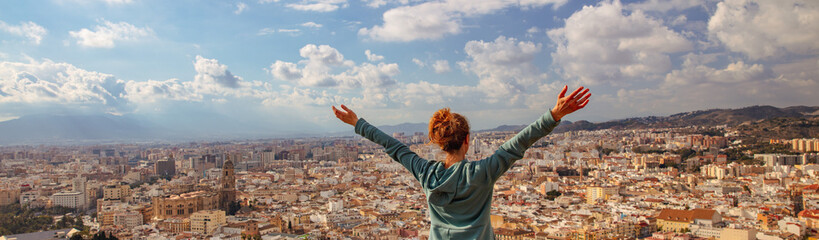 Wall Mural - woman travel in Malaga- Andalusia in Spain