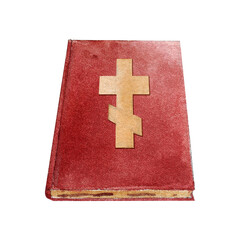 watercolor illustration holy bible on white background. Design for church, cards, banner, greetings