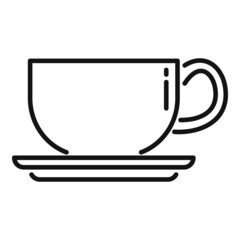 Sticker - Hot coffee cup icon outline vector. Diet nutrition