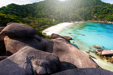 Wall Mural - High angle view of Similan Island on sunny summer.