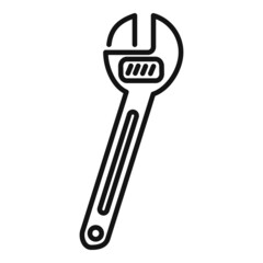 Sticker - Adjustable repair key icon outline vector. Bike fix