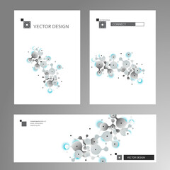 Poster - Vector connect design. Molecular compounds of circles with colored elements on covers of brochures. Vector illustration