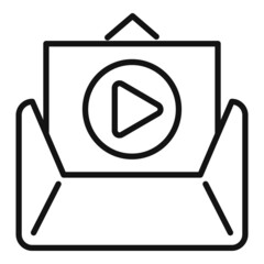 Sticker - Video course mail icon outline vector. Distance study