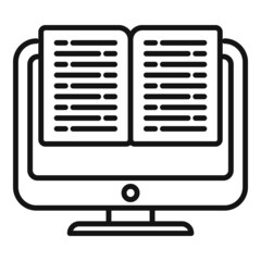 Sticker - Open online book icon outline vector. Distance study