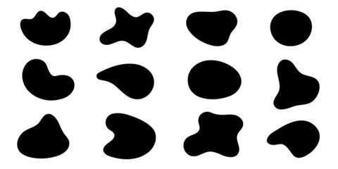Wall Mural - blob shape organic, vector illustration set. collection from abstract forms for design and paint. li