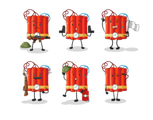 Poster - dynamite troops character. cartoon mascot vector