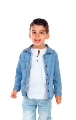 Wall Mural - Latin child wearing denim clothes