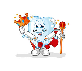 Wall Mural - tooth with foam king vector. cartoon character