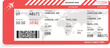 Boarding pass ticket template. Airplane ticket.