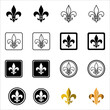 fleur delis icon set vector design template in white background