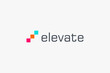 Abstract Elevate Logo. Colorful Geometric Shapes Stairs Symbol isolated on White Background. Flat Vector Logo Design Template Element for Branding and Business Logos