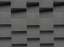 Black Sponge Foam Surface Texture. Background With Elegant Checkered Pattern