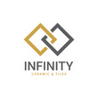 © kura - infinity tile logo. simple and unique combination of infinity symbol and tile logo design