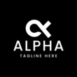 unique alpha vector logo design