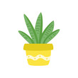 Cartoon cactus in cute pot.