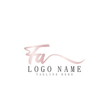 Beauty Elegance Initial Logo Design Template Letter FA