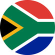South Africa flag in circle shape isolated  on png or transparent  background,Symbol of South Africa, template for banner,card,advertising, magazine, and business matching country poster, vector