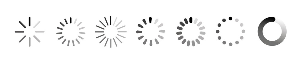Poster - Load icon. Circle website buffer loader or preloader. Vector donload or upload status icon. EPS10.