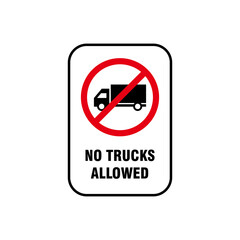 no trucks allowed illustration sign vector