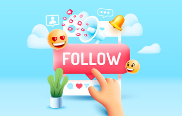 Wall Mural - Followers like, social networks for communication of people. Vector