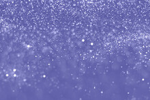 Very Peri Color Of The Year 2022, Violet Sparkling Glitter Bokeh Background, Christmas Abstract Defocused Texture. Holiday Lights