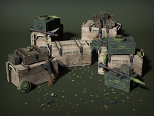 Weapons And Ammunition. 3d Illustration