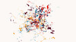 © Joaquin Corbalan - Multi color paint splatter on white background for blog header or background.